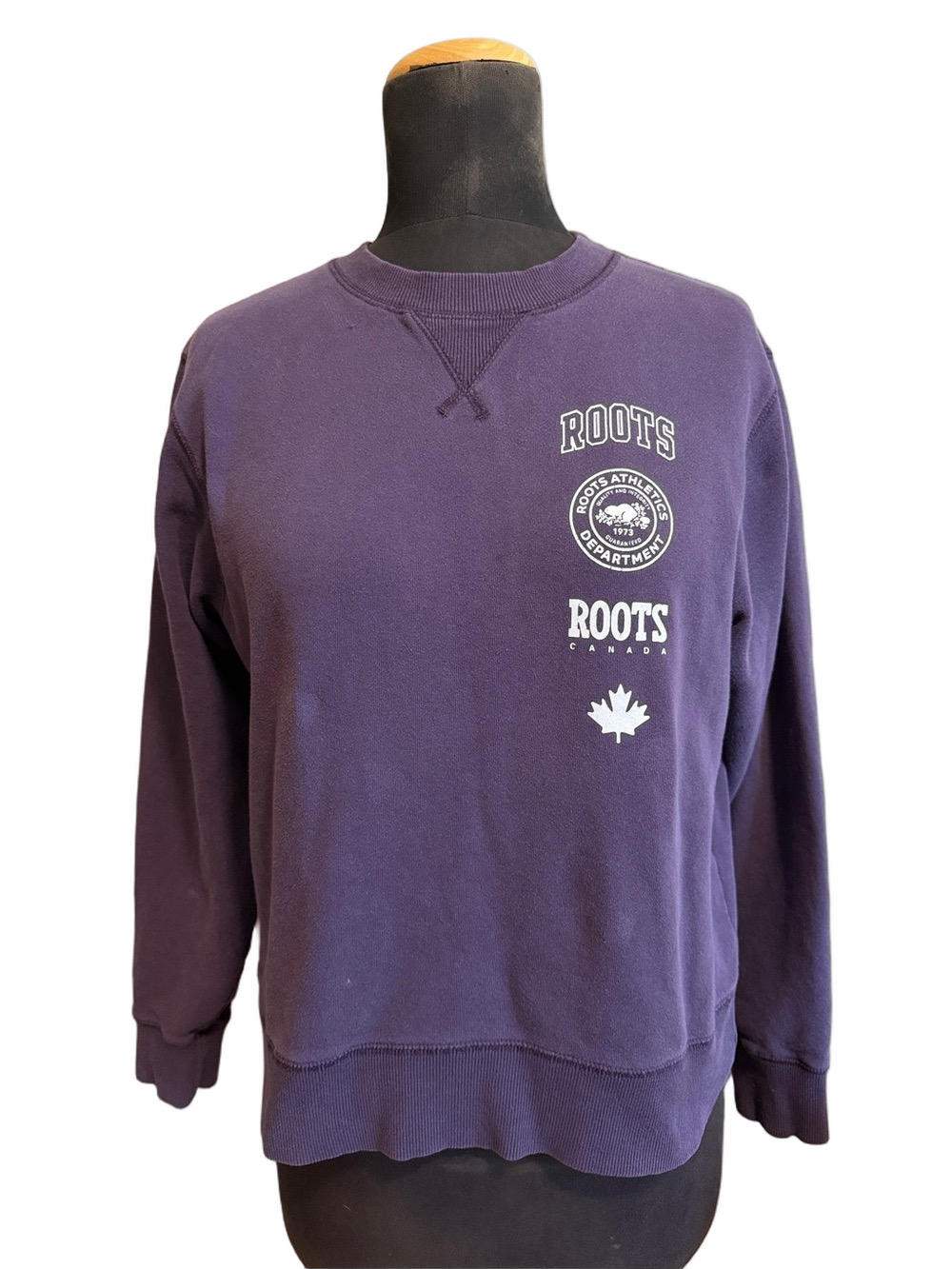 Roots Women’s Purple Crewneck Sweatshirt, Size M